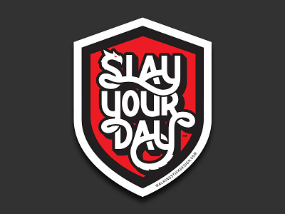 Slay Your Day Sticker font logo mark minimal monowidth sticker thicklines type typography
