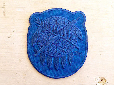 Osage Shield Patch Blue logo mark minimal monowidth okie oklahoma patch thicklines