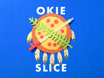 Okie Slice bee illustration insect letter paper type typography