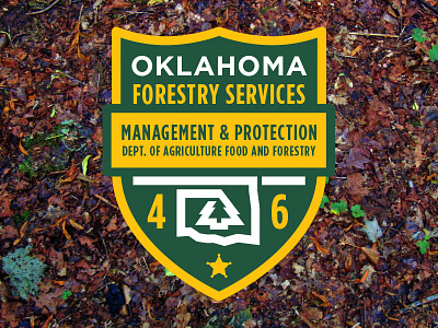 OKLAHOMA FORESTRY SERVICES PATCH logo mark minimal monowidth okie oklahoma patch thicklines