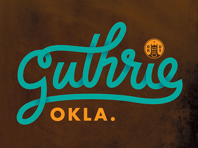 Guthrie Oklahoma logo mark minimal monowidth okie oklahoma thicklines type typography