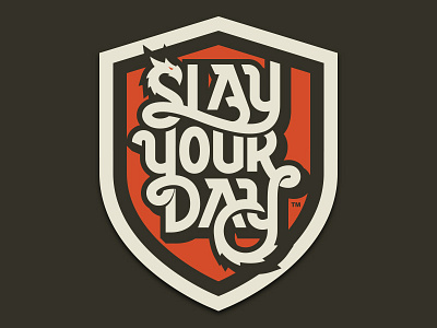 Slay Your Day logo mark minimal monowidth thicklines type typography