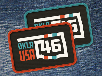 Ok 46th Patch oklahoma thicklines type typography