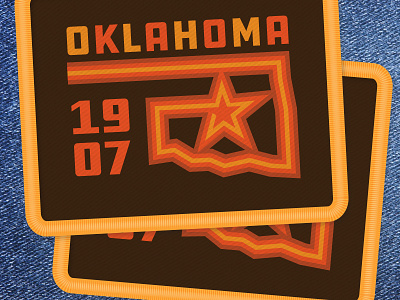 Oklahoma Patch 70s oklahoma patch thicklines type typography