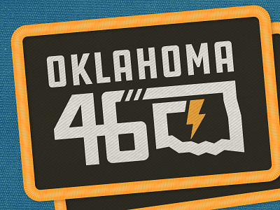 Oklahom Patch 46 Tough oklahoma patch thicklines type typography