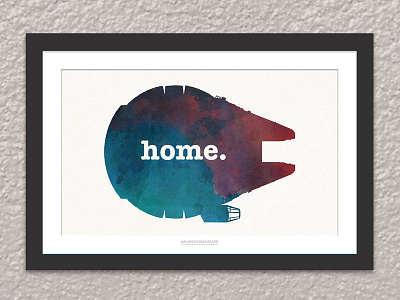 Star Wars Millennium Falcon Watercolor  Printable 11x17 Posters