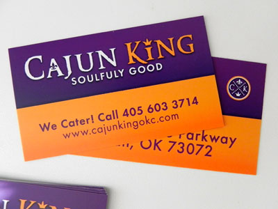 Cajun King Cards business card