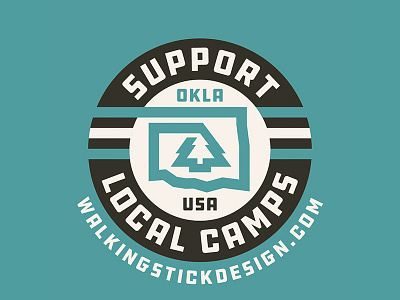 Support Local Camps Oklahoma minimal oklahoma poster shapes simple thicklines type typography