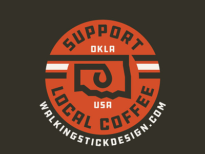Wdc Support Local Oklahoma Coffee minimal oklahoma poster shapes simple thicklines type typography
