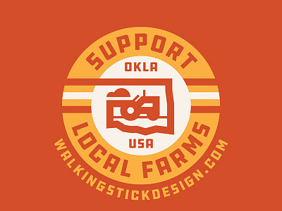 WDC Support Local Oklahoma Farms minimal oklahoma poster shapes simple thicklines type typography