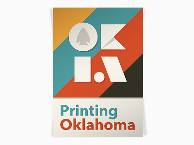 Printing Oklahoma arrowhead minimal oklahoma poster printing simple