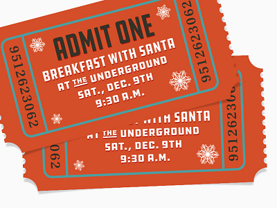 UG Santa Ticket christmas holiday santa snowflake ticket