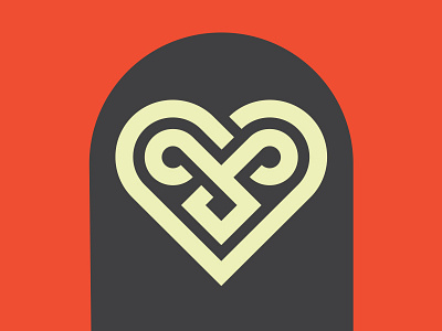 Owl Heart animal heart icon logo mark owl thicklines