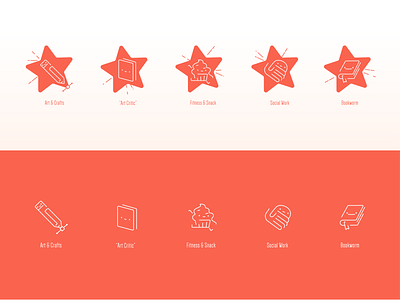 Star icons cute icons interests linework minimalism orange star