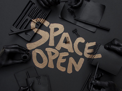 Space Open Exhibition design art exhibition lettering monochrome multimedia photography poster print type typography vignette