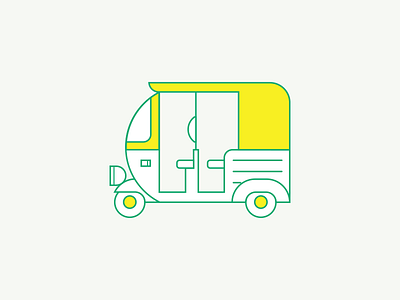 Auto Rickshaw (Geometric Illustration) auto auto rickshaw autorickshaw drawing hyderabad illustration india line illustration yellow