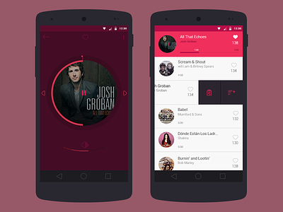 Music App add to playlist android app material design music music app ui ux