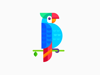 Parrot bird bird icon green icon illustration multi colour parrot parrot