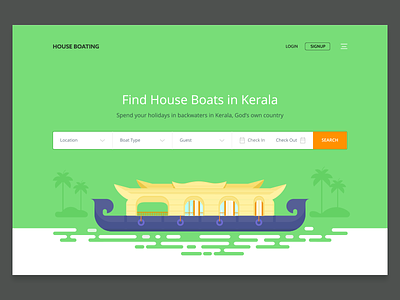 Houseboat booking website (WIP) house boat houseboat kerala website design