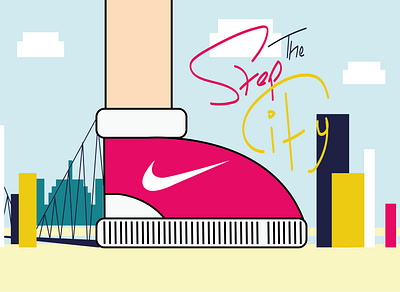 Step The City branding campaign design city illustration art illustrator nike nike shoes shoes