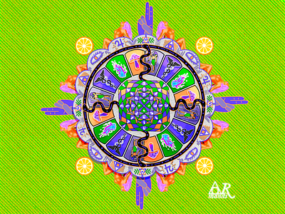 The illusion of reality alchemy colorful illustration mandala sexy spiritual trippy