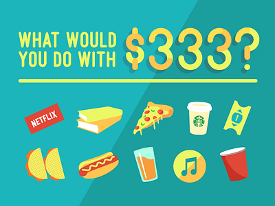 What Would You Do $333 campaign flat icons illustration marketing social student