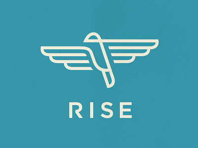 Rise apartment art deco bird eagle highrise logo logotype mark rise stroke wings