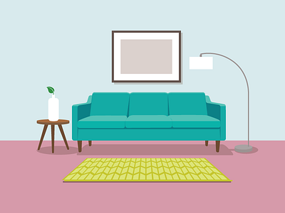 Buy Your Own Furniture furniture lamp living room mid century modern mod modern room setup sofa table