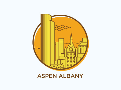 Albany albany button flat icon illustration new york suny