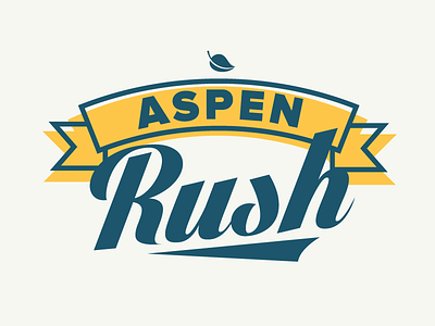Aspen Rush arched banner fast logo quick rush script trendy yellow