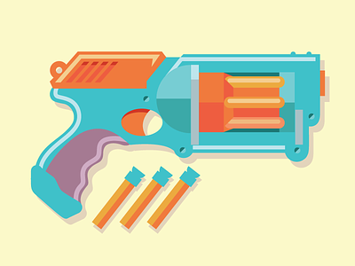 Nerf Gun bullet dart flat gun icon illustration nerf pastel shadow