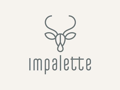 Impalatte animal custom type horns icon impala logo logotype