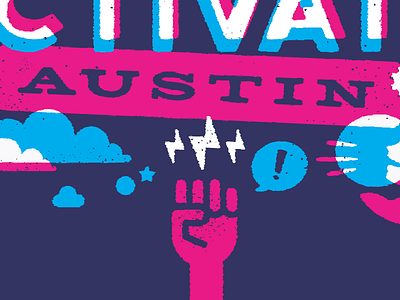 Activate Austin 4 color austin grudge movement offset political poster print revolution