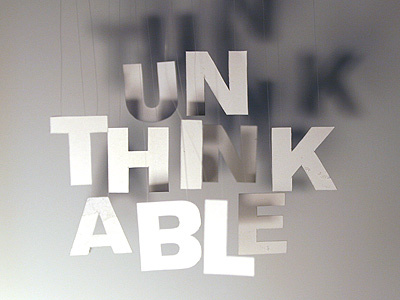 Unthinkable (Sketch 01) cutout paper type typographic illustration