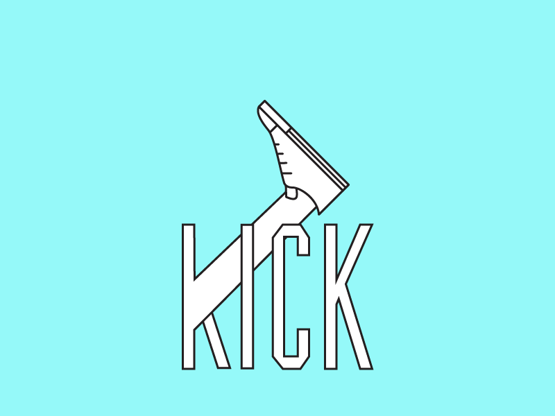 High Kick! high kick leg logo sneaker typography