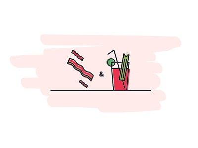 Bacon and Bloody Mary bacon bloody mary flat design illustration pairing