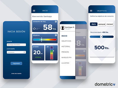 Dometric - 2/3 app appdesign appdesigner colors design icons interface minimal ui ux