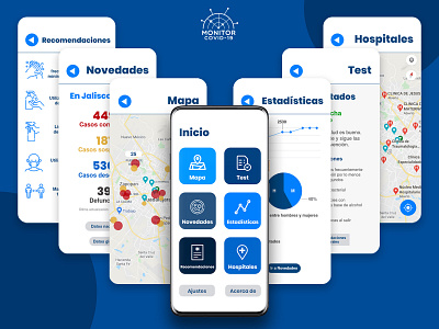 Monitor Covid-19 / App app appdesign appdesigner colors design icons interface minimal ui ux