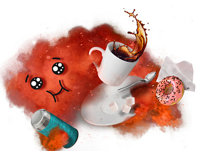 Coffee Rush illustration photoshop