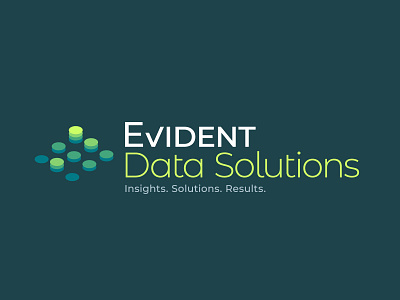 Evident Data Solutions branding design flat illustrator logo vector