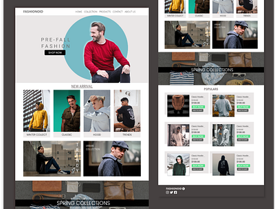 Men's Fashion E-commerce Design design flat ui ux web