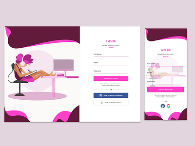 Sign Up Form app design illustration ui ux