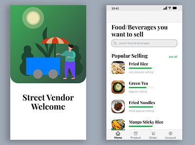 Street Vendor Apps app branding design illustration ui