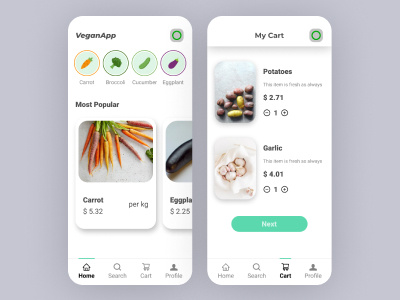 Vegan App Illustration app branding design illustration ui