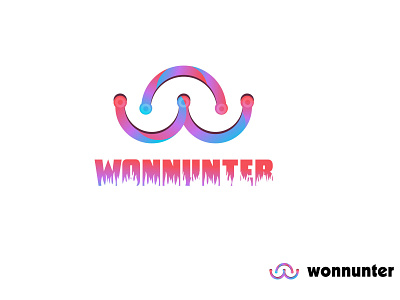 Wonnunter Logo Design 3d logo abstract app brand branding colorful creative design flat graphic design icon illustration latter logo logo design logo design branding minimalist photoshop type typographic typography