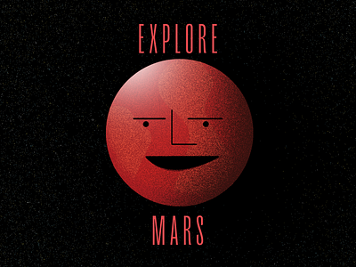 Explore Mars design illustration planet space typography