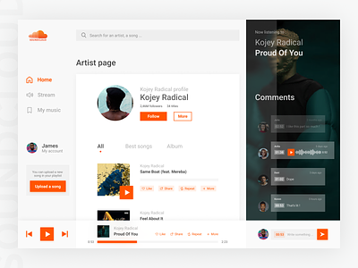 Soundcloud player redesign