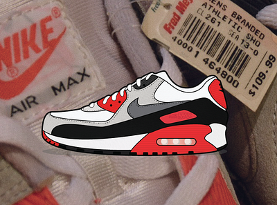 Air Max 90s illustration nike shoes sneaker vector