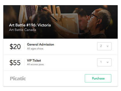 Ticket Checkout Widget checkout form payment picatic purchase tickets ui widget