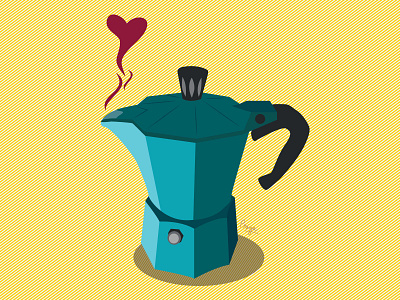 Mochapot Love coffee flat home decor illustration mochapot vector
